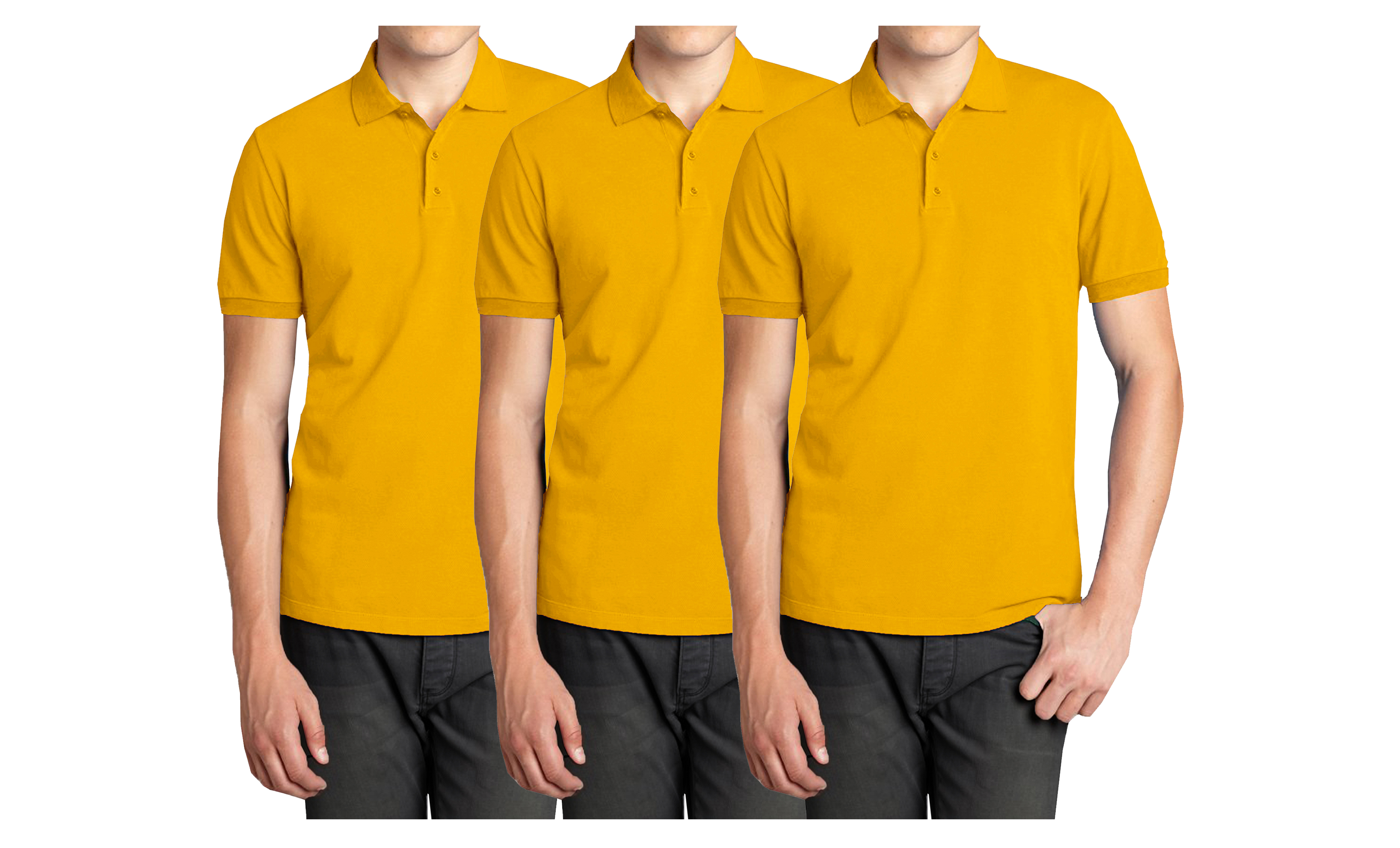 Mens 3PK S/S Pique Polo Shirts - Gallery 26
