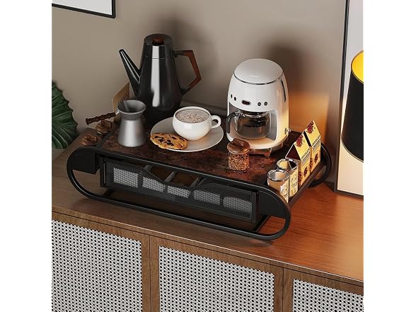 Coffee Pod Organizer Drawer with Wood Top