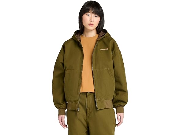 Timberland Mens M Washed DuckBomber Dark Olive (Open Box)