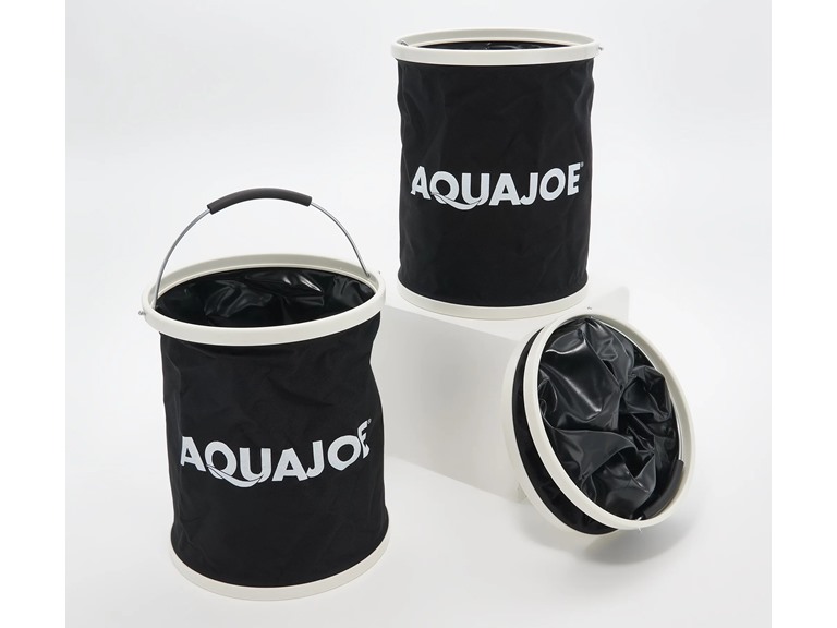Aqua Joe Set of (3) 3.4 Gallon Portable Folding Buckets