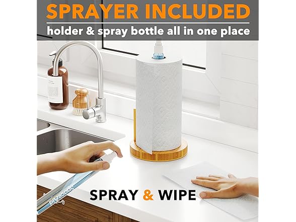 SpaceAid SprayNeat Bamboo Paper Towel Holder