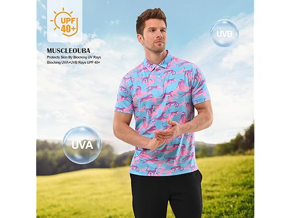 Mens Golf Shirt Moisture Wicking Dry