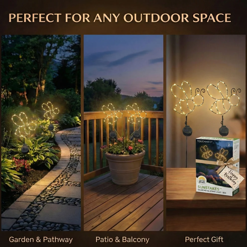 Touch Of ECO Solar Powered LED Garden Stake - Bee - Gallery 22