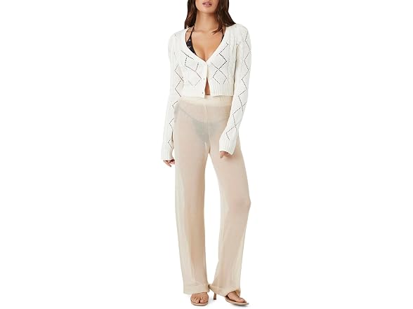 Forever 21 (XS) Sheer High-Rise Pants Sandshell