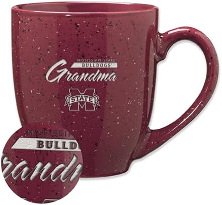Rico Industries NCAA Mississippi State Bulldogs Grandma 16 oz Team Color Laser Engraved Ceramic Coffee Mug