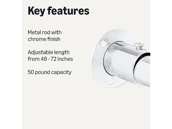 Amazon Basics Adjustable Length Clothes Hanging Rod