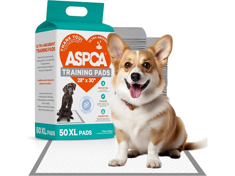 ASPCA Scented Puppy Pads, [150 Count], Dog Pee Pads for Training, Absorbent Potty Pads for Dogs, Quick-Drying Leakproof Large Dog Pads with Odor Control, 28"x30", XL Puppy Pads for Indoor/Outdoor Use