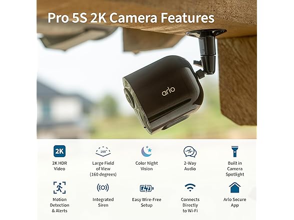 (NEW) Arlo Pro 5S Spotlight 2K HDR Wireless Outdoor Security Camera
