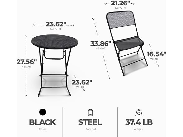 Four Seasons Courtyard Padova 3 Piece Bistro Outdoor Dining Set