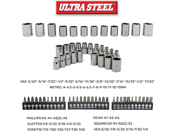 Ultra Steel 113PC Professional Mechanic Tool set