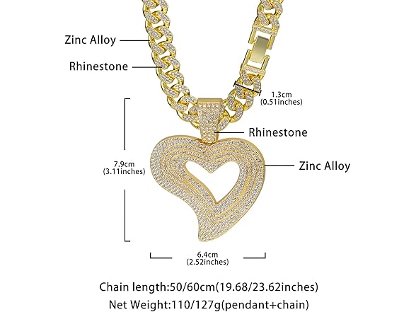 YOHAX Hip Hop Necklace Silver