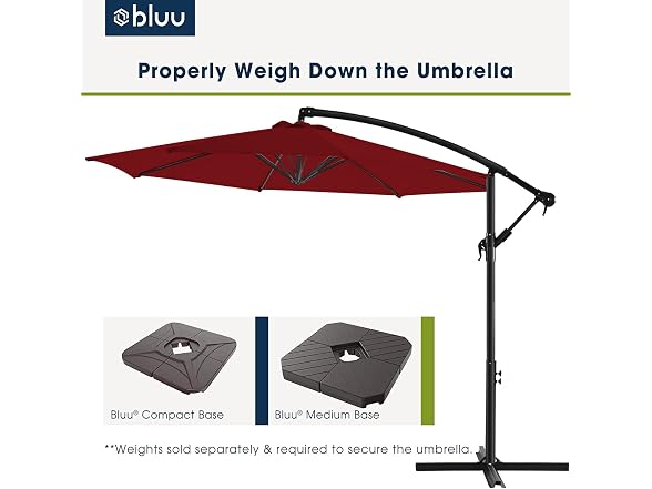 Bluu Banyan FT Patio Offset Umbrella Umbrellas