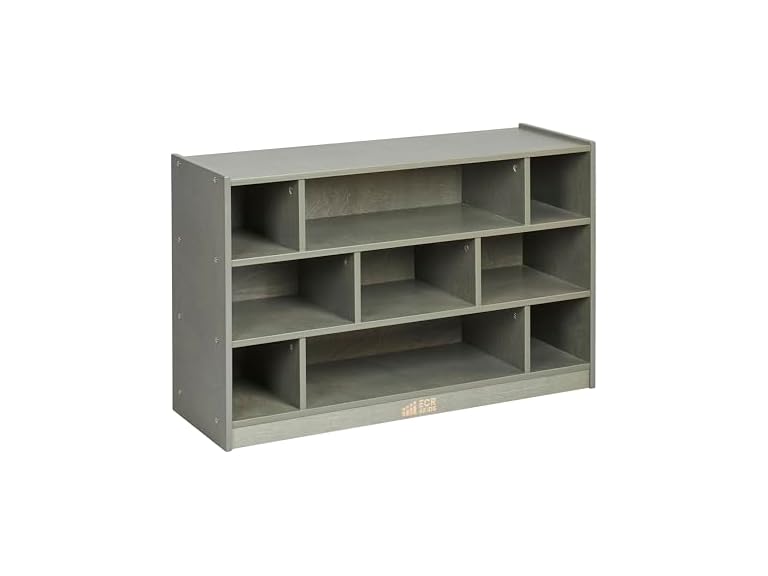 ECR4Kids Mobile Block Storage Cart, Medium, Classroom Furniture, Grey Wash