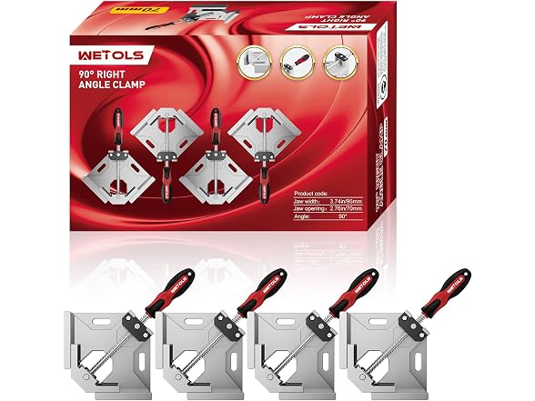WETOLS Corner Clamp for Woodworking, 4 Pieces