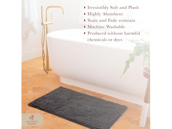 Highly Absorbent Bath Rug - Elegant Gray