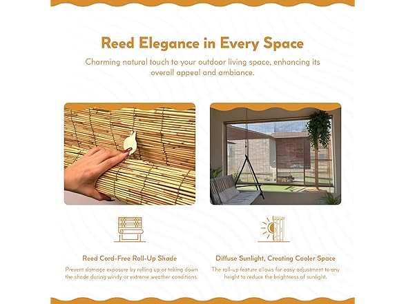 Radiance 60" x 72 " Radiance Cord Free Bamboo Shade