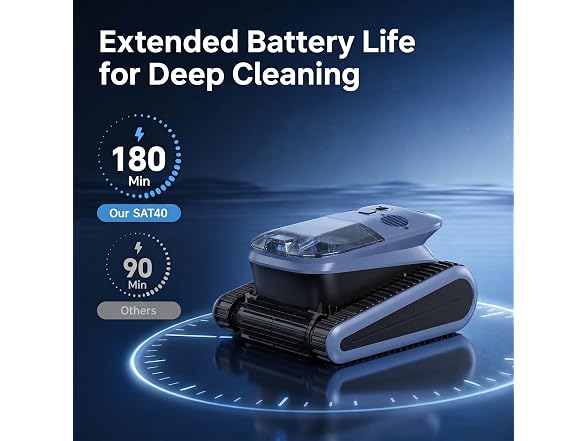 Cordless Robotic Pool Cleaner, 180-Min