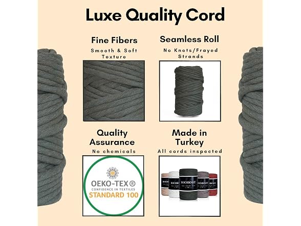 BOCHIKNOT 9mm Thick Macrame Cord - Cotton