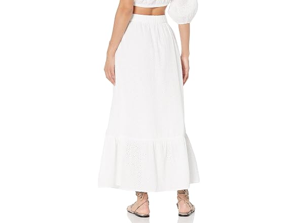 The Drop Anupa Cotton Tiered Midi Skirt