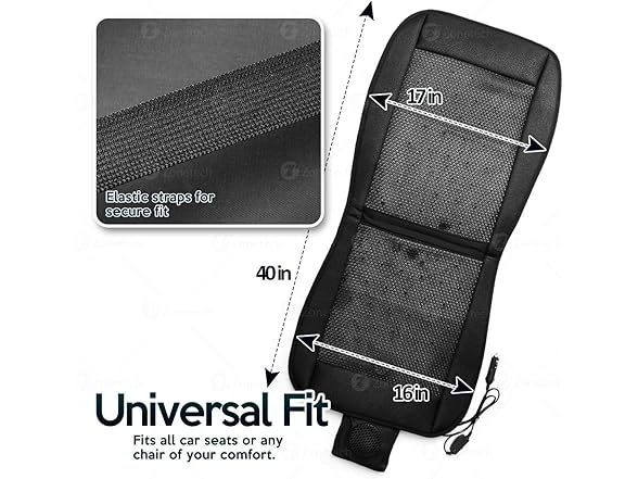 Zone Tech Black Cooling Car Seat Cushion 2-Pack 12V