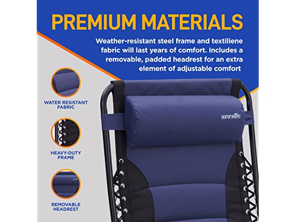 SereneLife Foldable Outdoor Lawn Chair