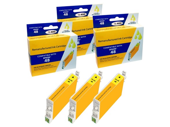 Compatible Epson T048520 Yellow ink Cartridge (3 Pack)