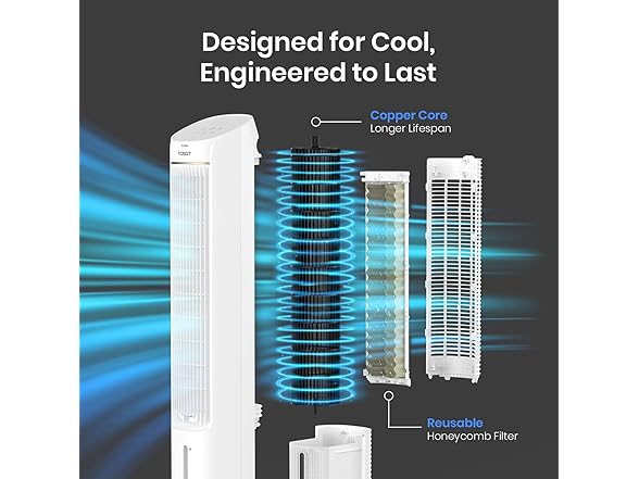 TOSOT Evaporative Air Cooler, 43" Tower Fan
