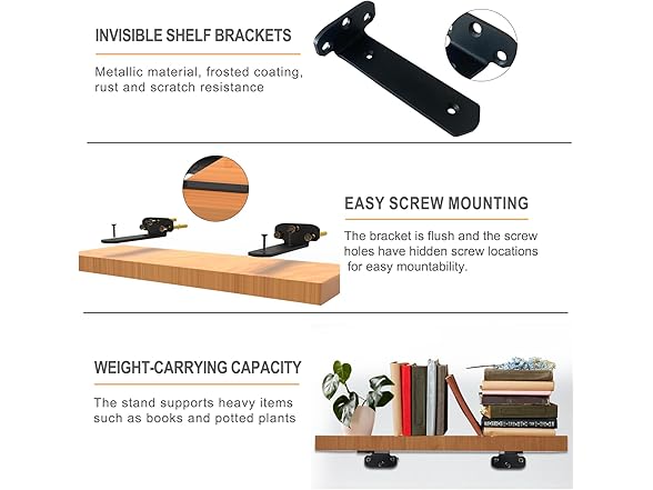 ZXYOUAN Floating Shelf Brackets 6pk