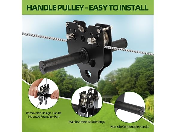 FAHKNS 120FT Zipline for Backyard Kids and Adults: 400LBS Capacity