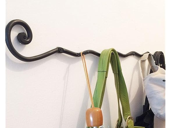 Handmade Wrought Iron 5 Hooks Coat Hanger
