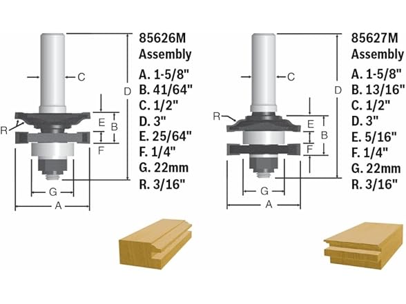 Bosch 85625MC 2 pc. Ogee Stile and Rail Bit Set