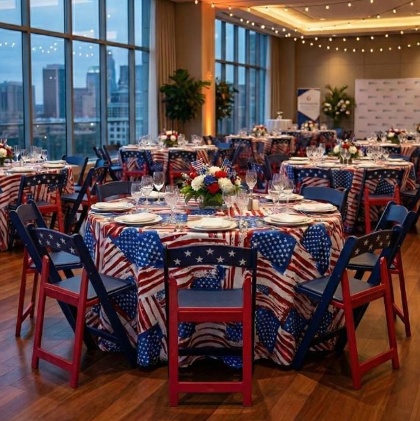 Red White and Blue Old Glory Resin Folding Chair, 4 Chair Pack - Gallery 9