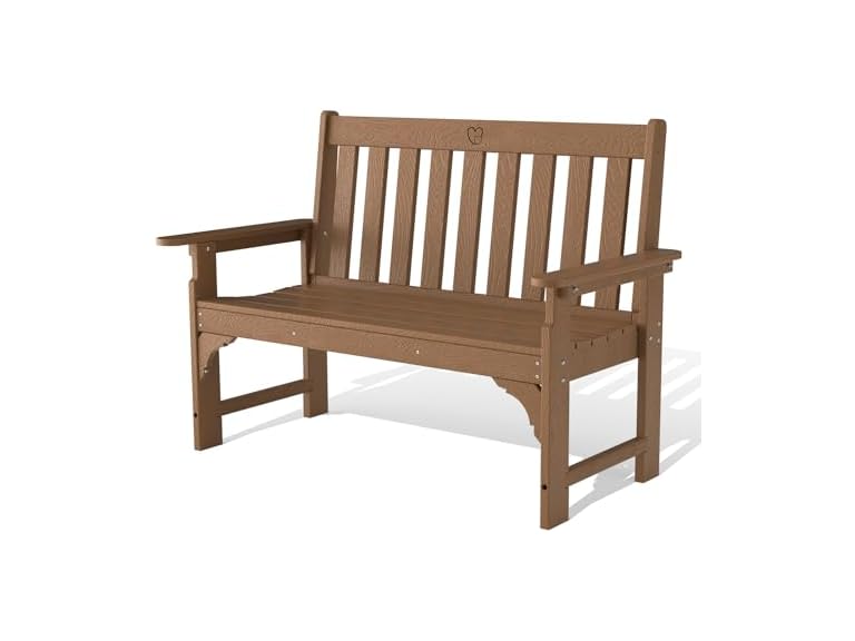 Orbcove 1LoveBench-teak All-Weather Outdoor Bench, Tea