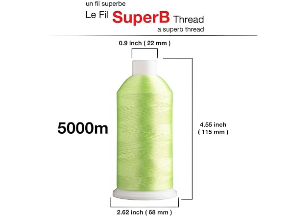 Superpunch Super B Polyester Embroidery Thread, Amber Yellow