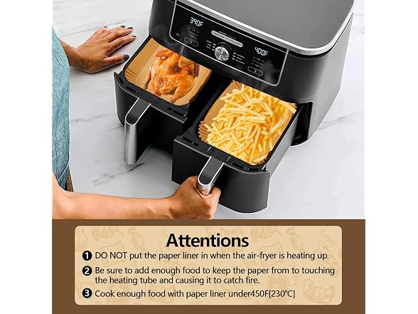 UBeesize Air Fryer Paper Liners Disposable For Ninja, 150 PCS