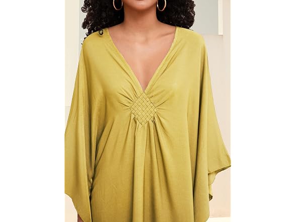 Edolynsa Women (OS) Casual Kaftan Beach Up Dress