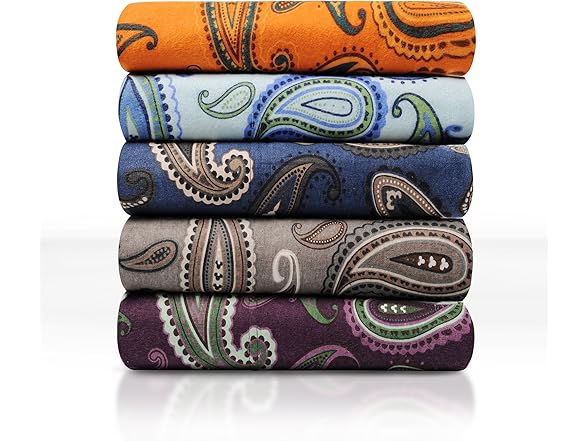 Superior Premium Cotton Flannel Sheets, Grey Paisley
