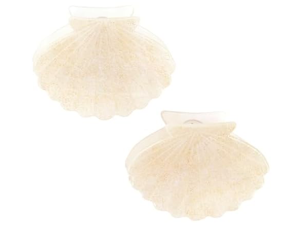 Bella Sleep + Spa White & Gold Shells Claw Clips