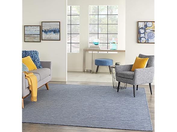 Nourison Positano Indoor-Outdoor Navy Blue 5' x 7' Rug