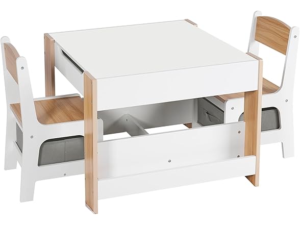 LuxenHome Toddler Table and Chairs Set