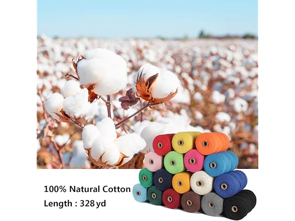 Macrame Cord, ZOUTOG 2mm x 328 yd Beige Yellow