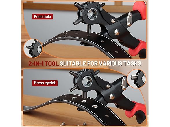 PHIRAH 2 in 1 Leather Hole Punch