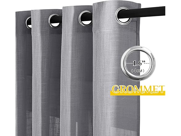 NICETOWN Linen Textured Window Curtain