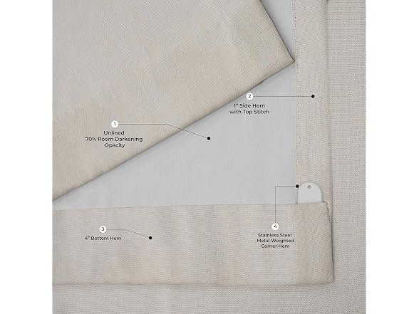 HPD Half Price Drapes - Faux Linen Curtains for Living Room (1 Panel)