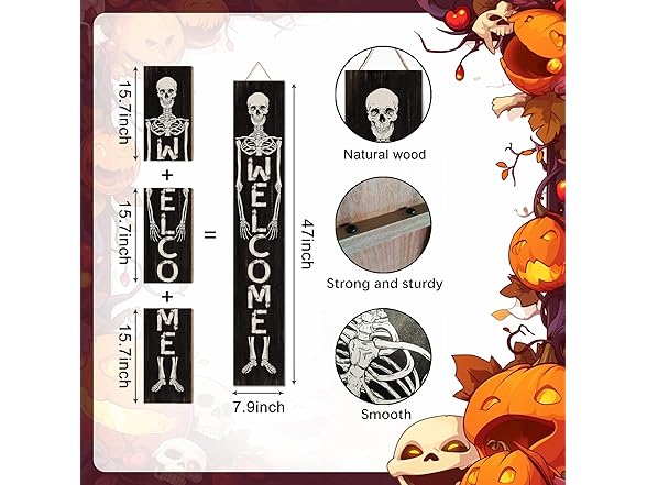 Halloween Skull Porch Sign