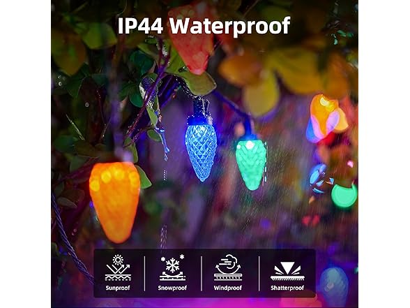 Brightown C9 LED Christmas Lights Outdoor, 97ft 150 LED