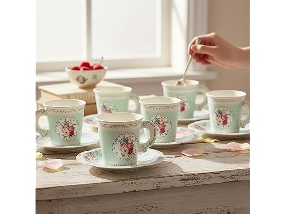 Fun Express Truly Scrumptious Paper Tea Cup Set - 3' | Pack of 12