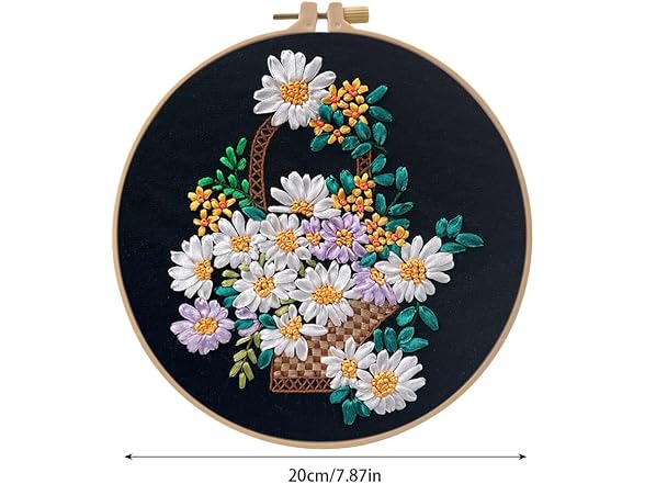 PHEZEN Ribbon Embroidery Stitch Practice Kit, Embroidery Kit