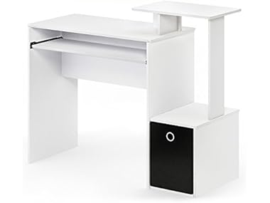 $24.99, Was $109.99, 77% Off! Furinno Econ Writing Desk, White/Black dealfomo