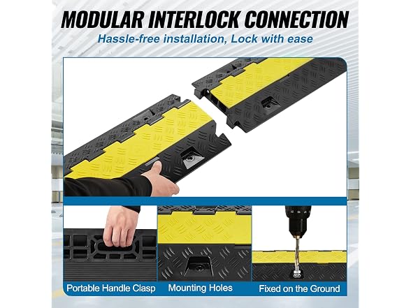 5 PCs Cable Protector Ramp, 2 Channel, 22000